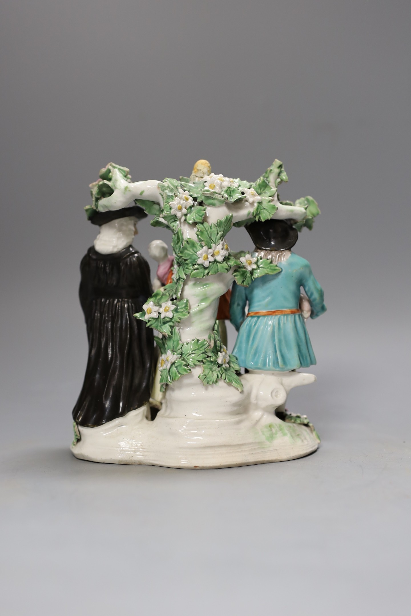 A Derby ‘tithe pig’ group, late 18th century, 15cm
